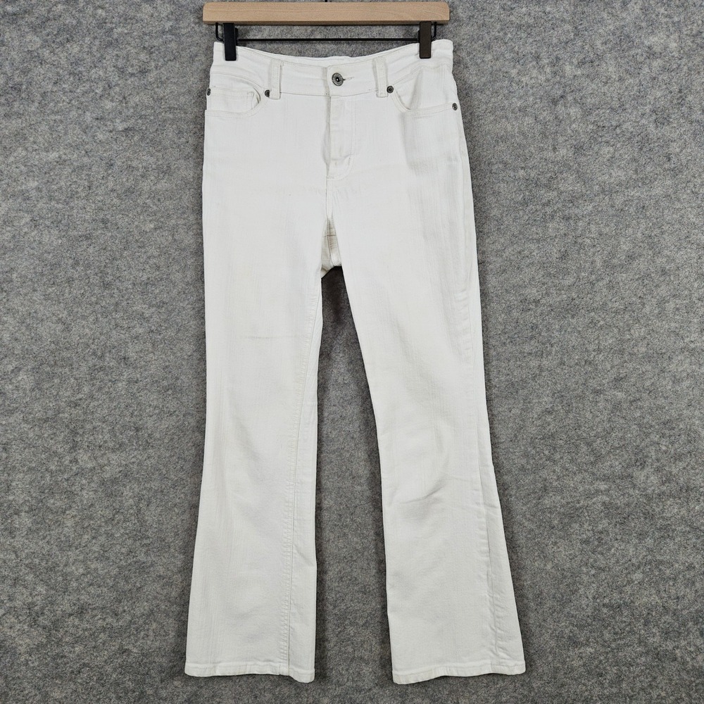 Chico's Platinum White Bootcut Flare Jeans Women's Size 00 (XS) Short 27x27 WORN
